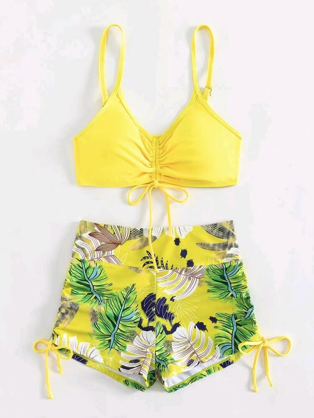 Dame Bikini-sæt med blomsterdesign og justerbare stropper Stilla