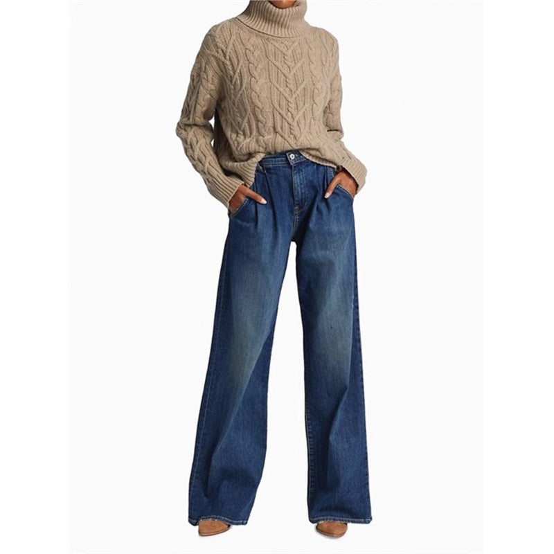 Kvinders brede jeans med høj talje og afslappet snit Stilla