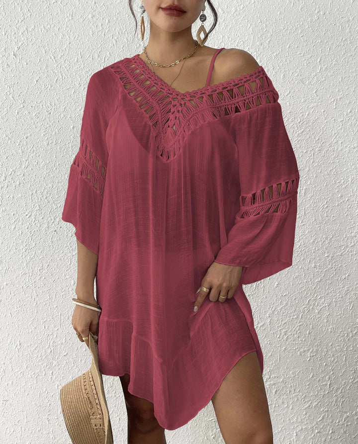 Femme Bohemian Hæklet-Detail Strand-Cover-Up Kjole Stilla