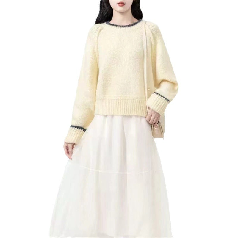Damer Cozy Rund Hals Sweater lavet af finstrikket Stilla