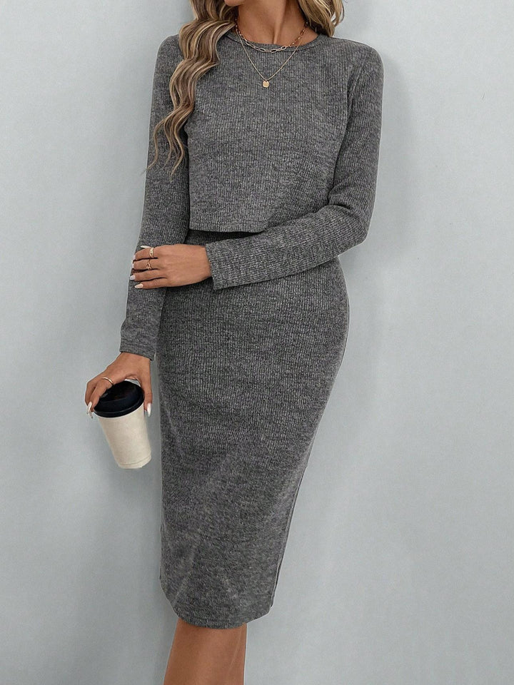 Femme Ripp Midi Bodycon Kjole Stilla