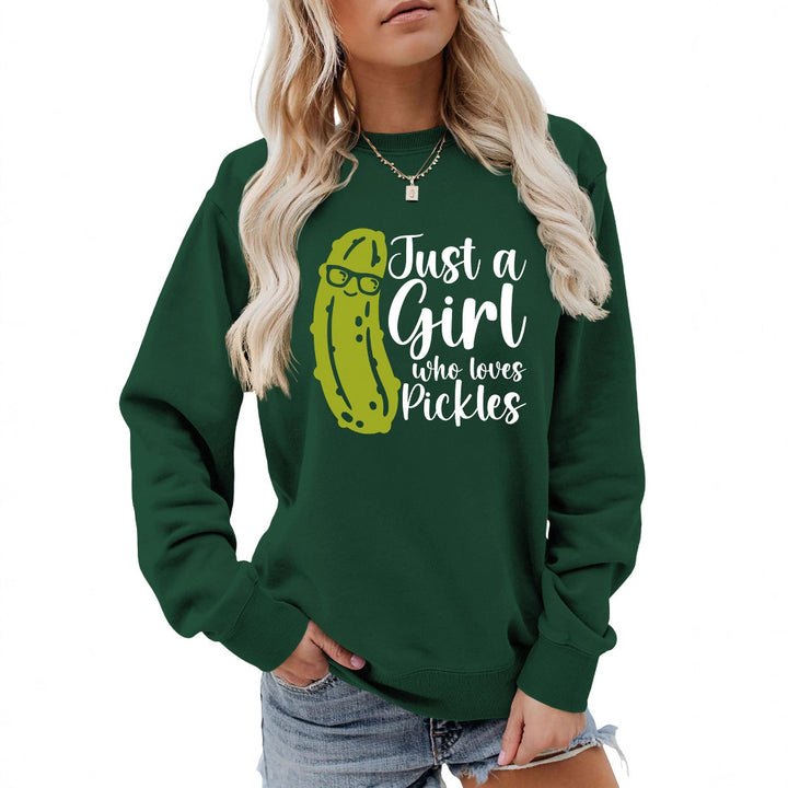 Kvinders sweatshirt med humoristisk agurkmotiv og afslappet pasform Stilla