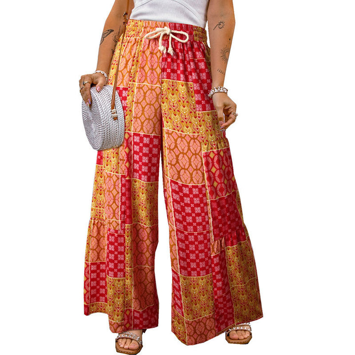 Dame Bredde Bensnit Patchwork Bukser Stilla