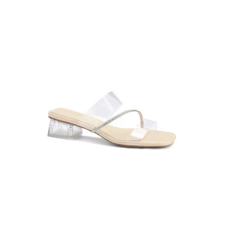 Dame Elegante Rem-sandaler med gennemsigtig hæl og glitrende detalje Stilla