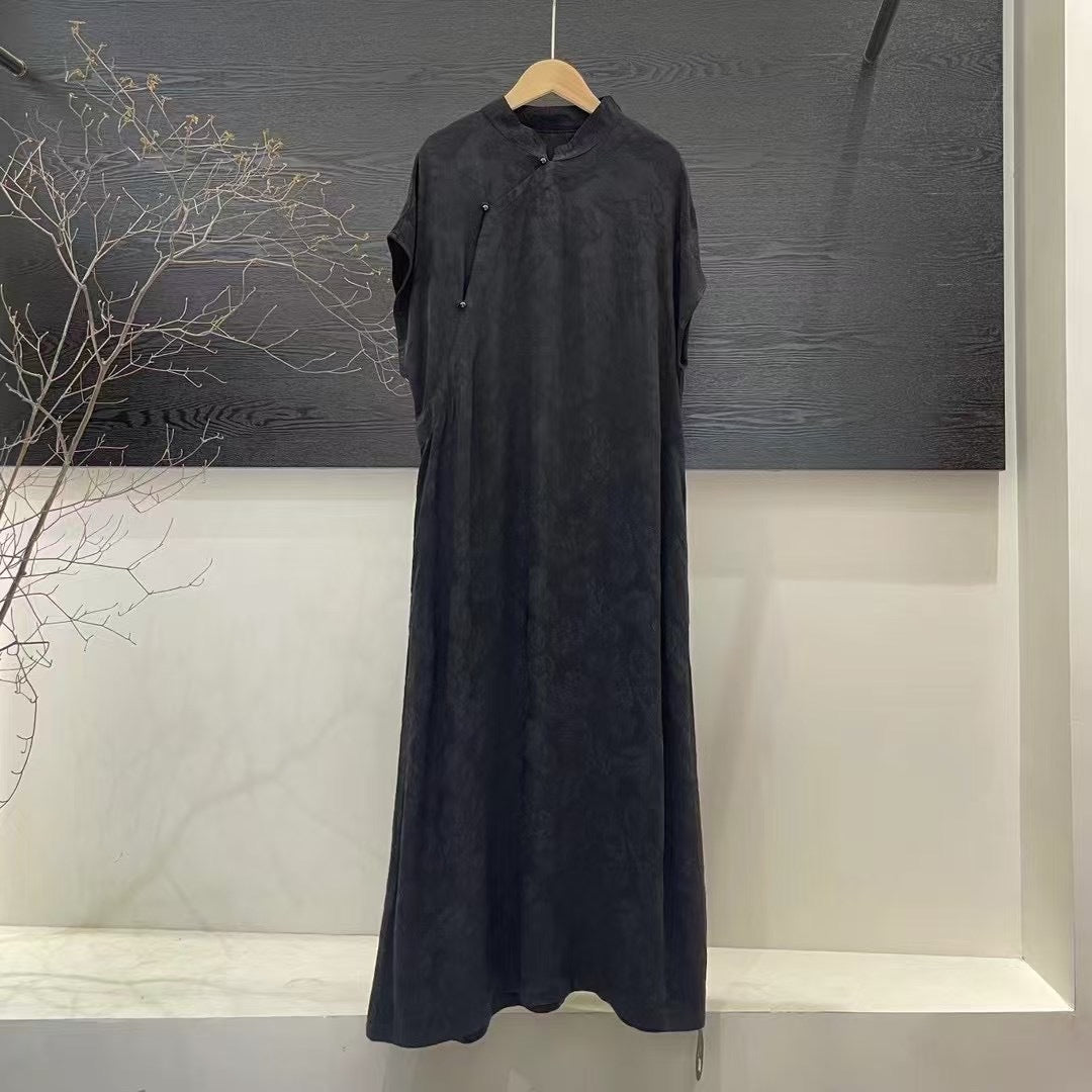 Femme Elegante Lange Florale Tryk Maxi Kjole Stilla