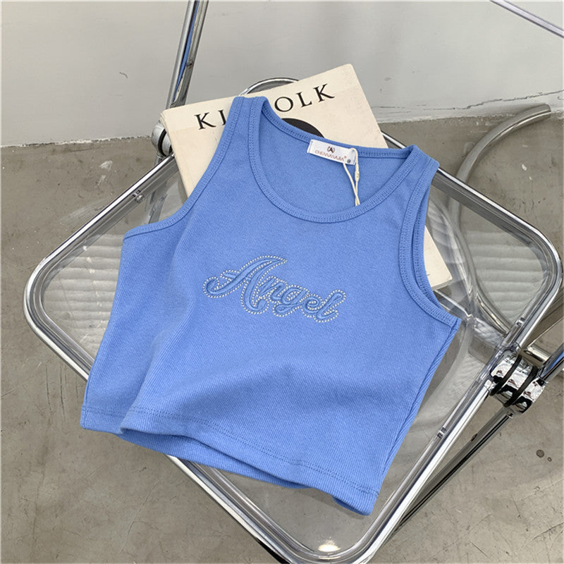 Femme Rippedel Crop Tanktop med strassdetalje Stilla
