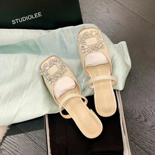 Dame sko sandaler med glitrende krystal spænde og elegant design Stilla