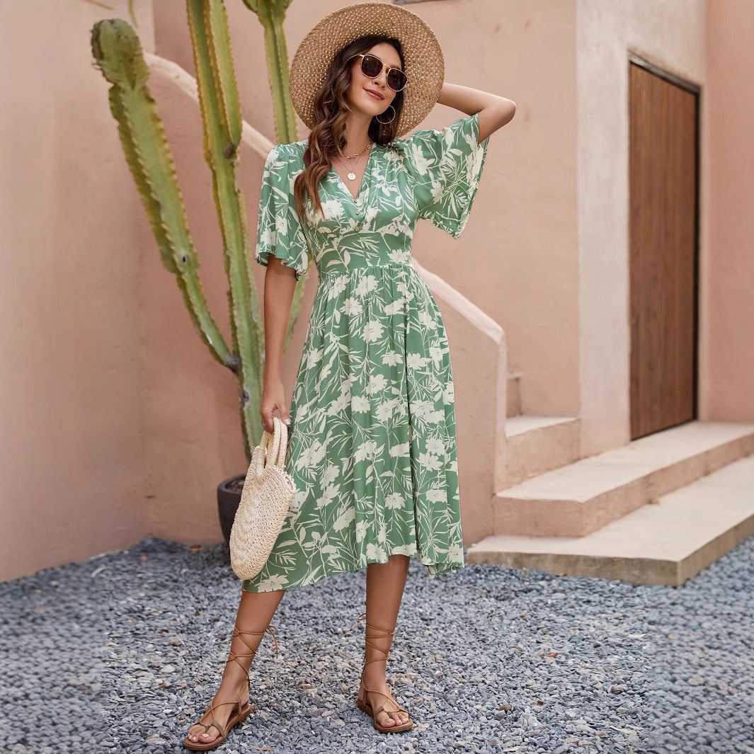Dame Midikjole med blomsterdesign Stilla