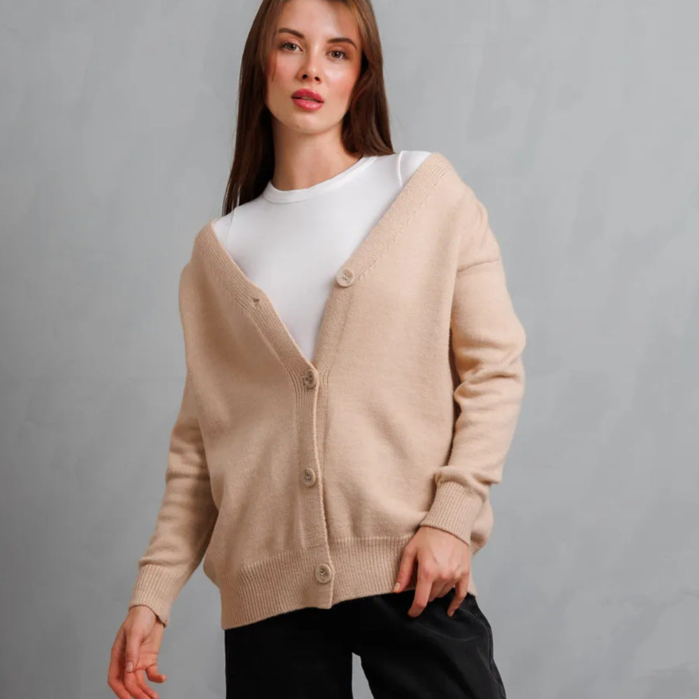 Dame hyggelig cardigan med knapdesign Stilla