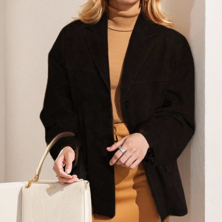 Femme Suede Blazer med ustruktureret snit Stilla
