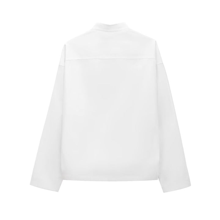 Stilla | Fashionable Stand Krave Langærmet Skjorte Top