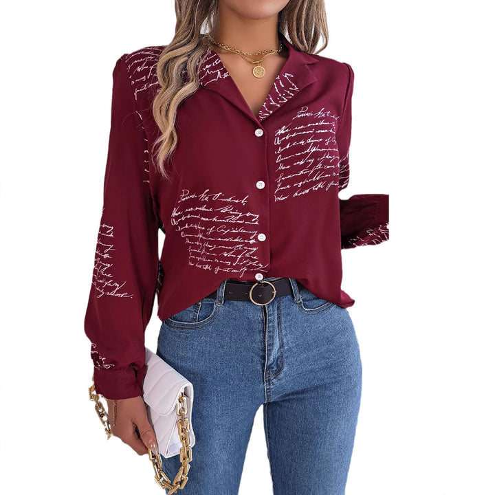 Damer Elegant Bluse med håndskrevet mønster Stilla