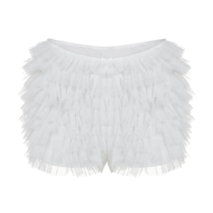 Dame Tulle shorts med voluminøst flæse design og elastisk talje Stilla