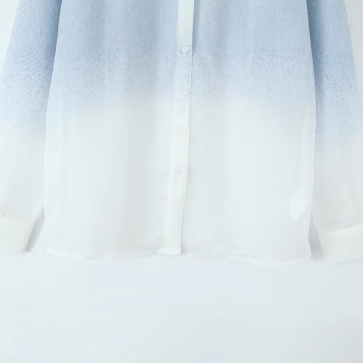 Dame Elegant Bluse med Lys Gradient Stilla