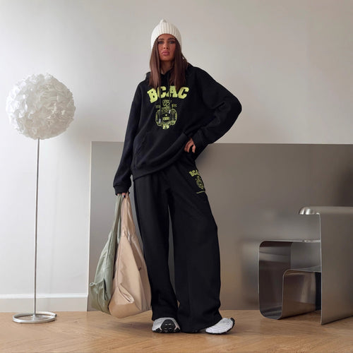 Kvinder Casual Oversized Sweater og Loose-Fitting Jogging Bukser Sæt Stilla