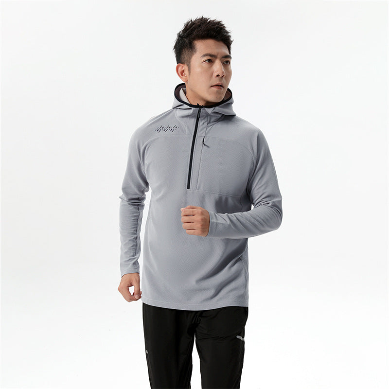 Herre Sporty Hoodie med halvmiddel lynlås Stilla