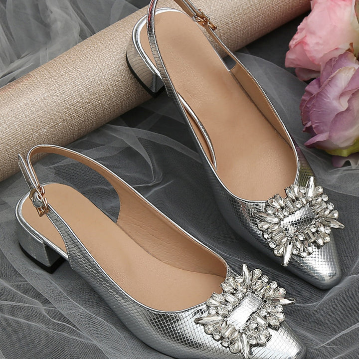 Dame Slingpumps med funklende smykkedetalje Stilla