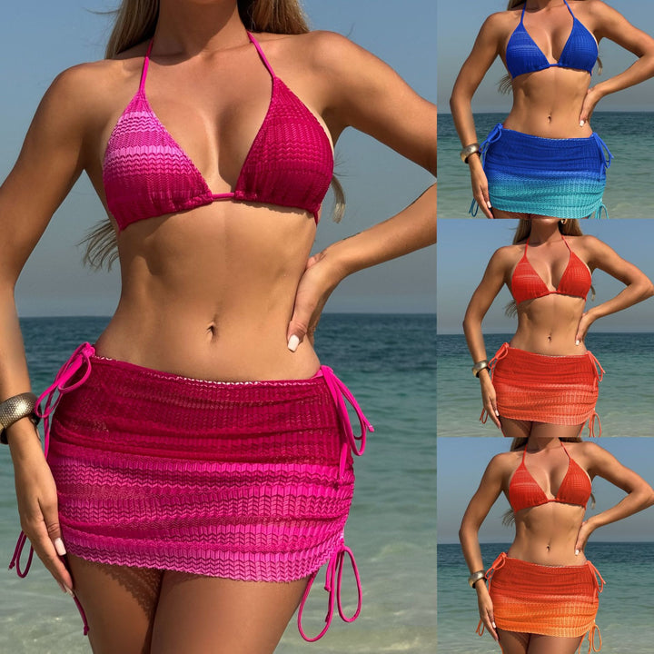 Dame Bikini-sæt med raffineret ribdesign og justerbare knuder Stilla