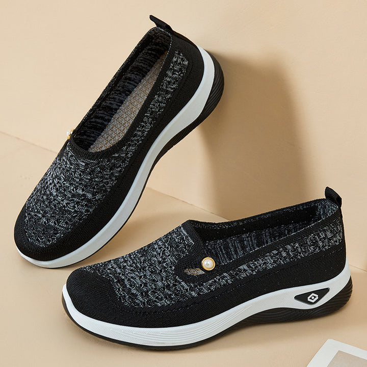 Femme Komfortable Slip-On Vandresko med Åndbart Strikdesign Stilla