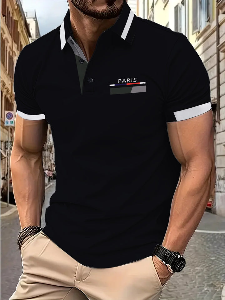 Herrer polo T-shirt med stilfuldt Paris-design Stilla