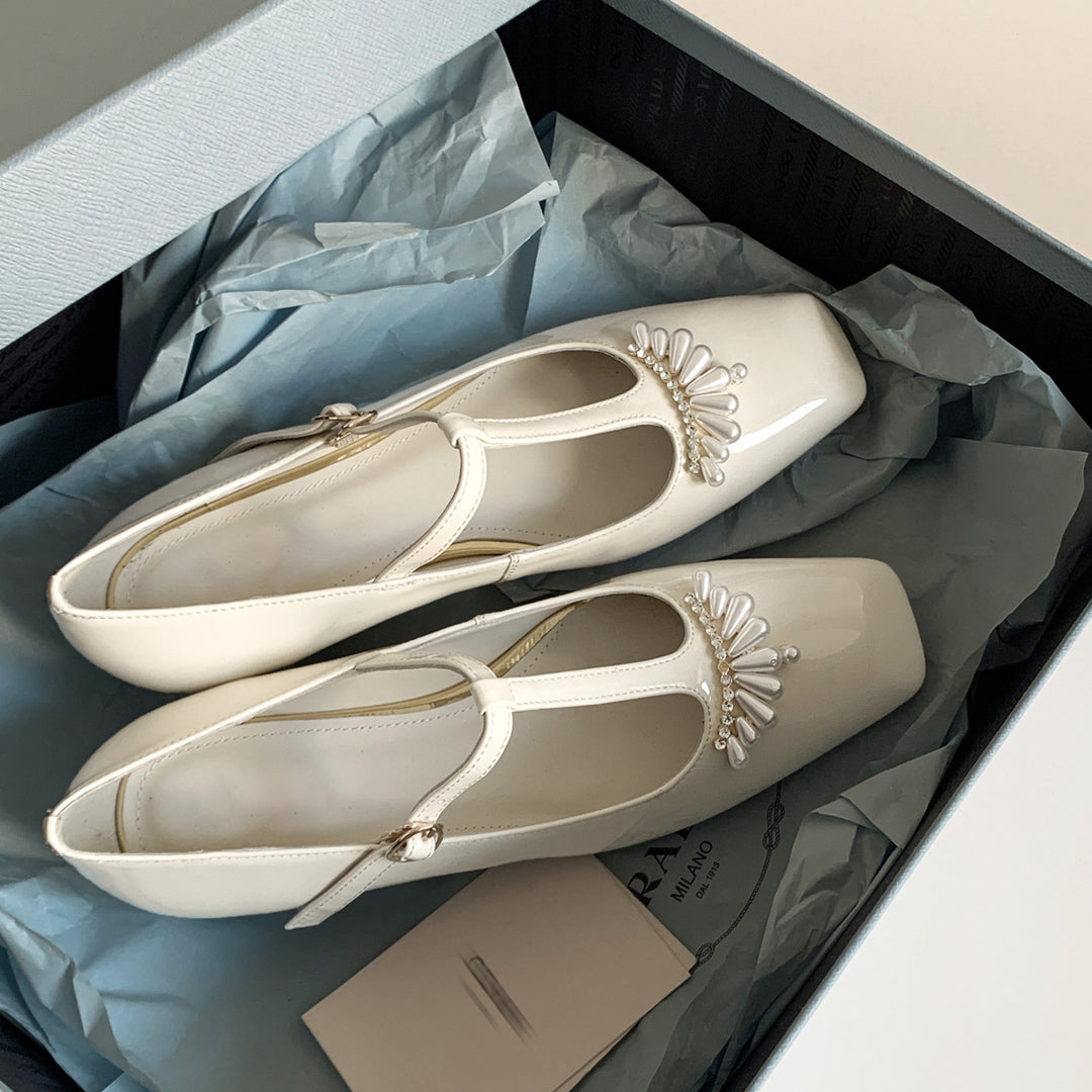 Dame elegante T-stropper lakflats Stilla