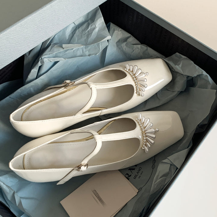 Dame elegante T-stropper lakflats Stilla