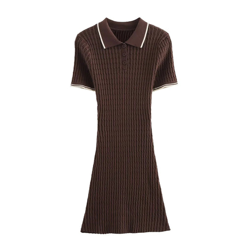 Femme Polo Kjole med struktureret strikdesign Stilla