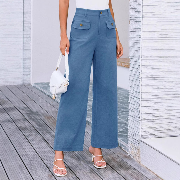 Dame Bred High-Waist-Bukser med Lommer Stilla