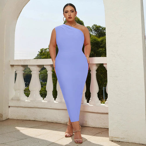Dame Elegante One-Shoulder Kjole med figursyet Silhuet Stilla