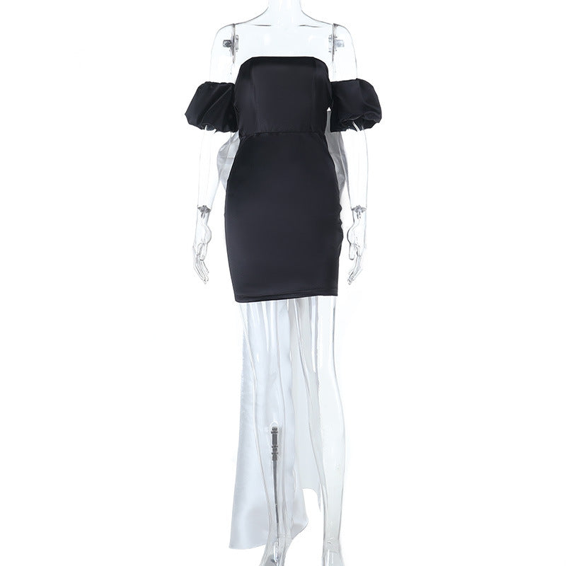 Damer Elegant Off-Shoulder Mini Kjole med voluminøse Ruffle Detaljer Skovae