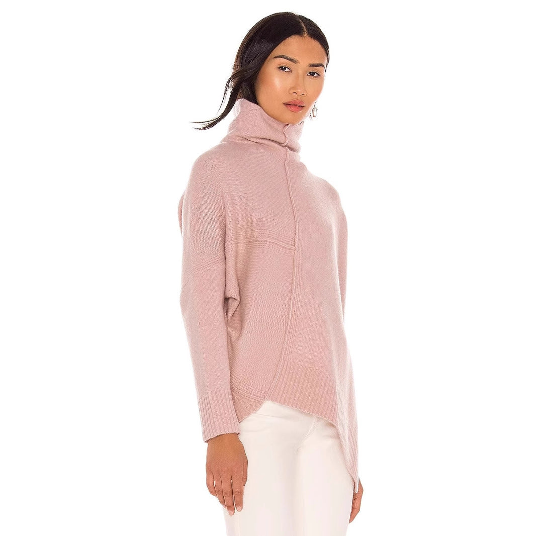 Dame afslappet strikpullover med asymmetrisk krave Stilla