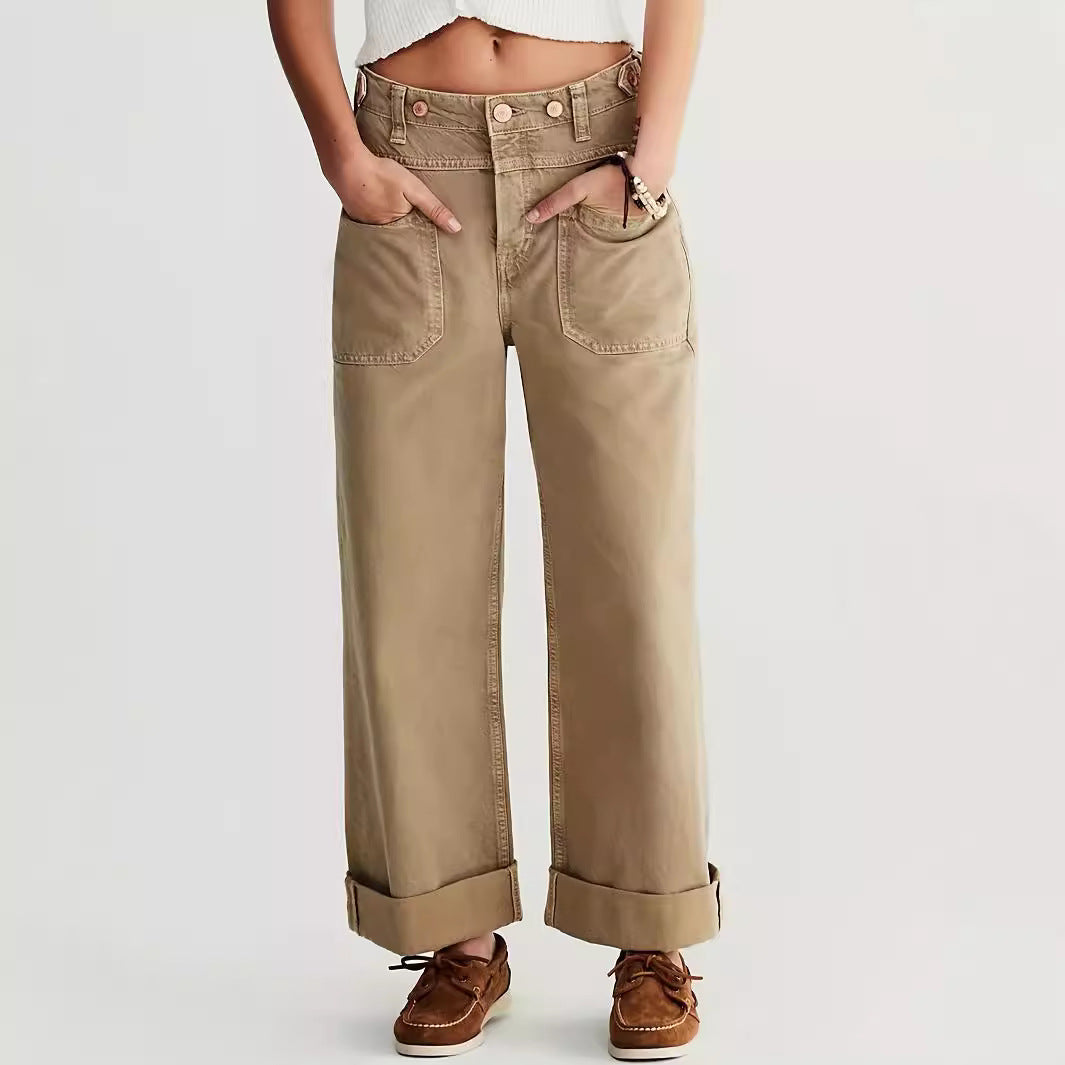 Dame Løst skårne jeans med høj talje og praktiske lommer Stilla