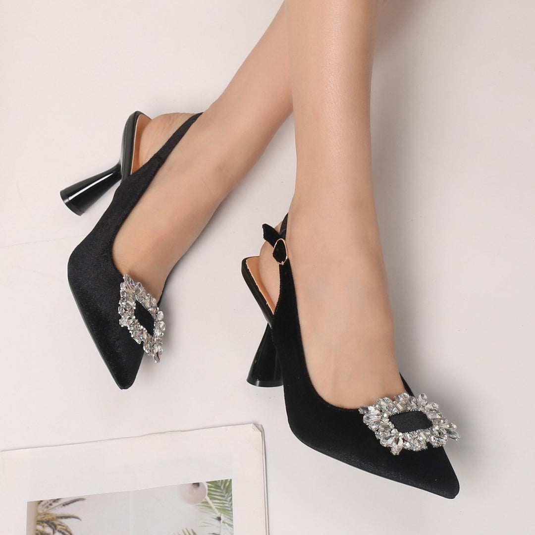 Dame Pailletter Sling Pumps med elegant hæl Stilla