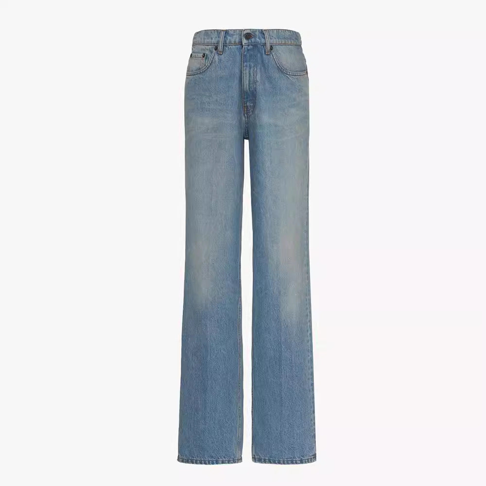 Dame Bredskåret jeans i afslappet stil med høj talje og elegant finish Stilla