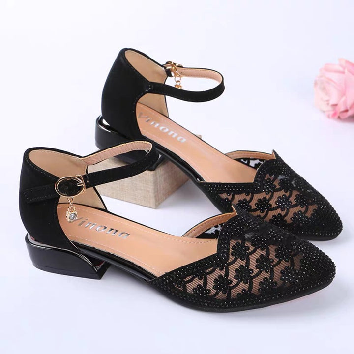 Dame elegante Slingback Ballerinas med blomster spidsede detaljer og moderigtige accenter Stilla