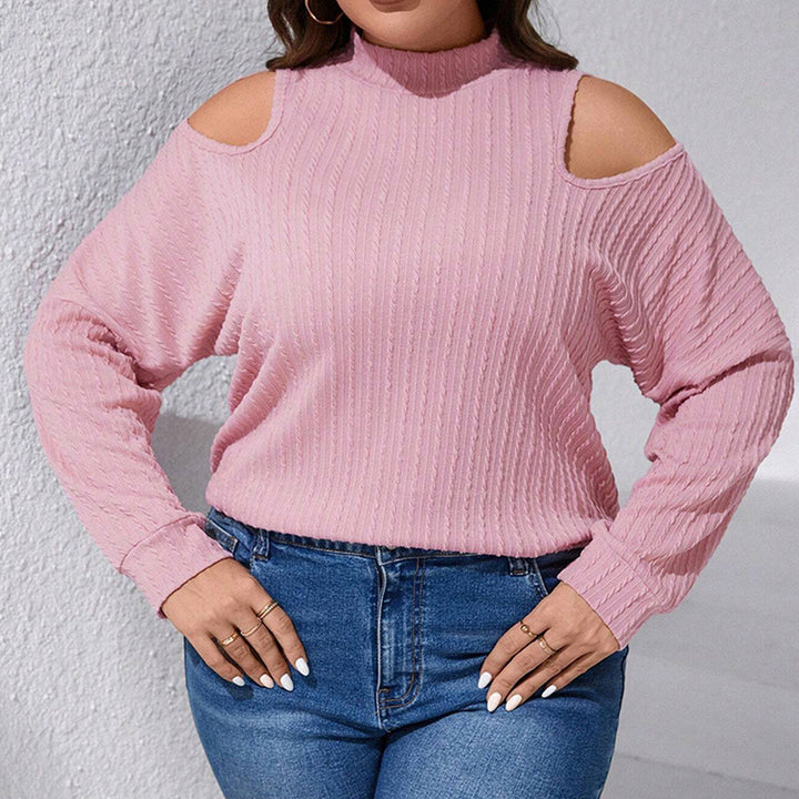 Dame afslappet top med off-shoulder design og struktureret stof Stilla