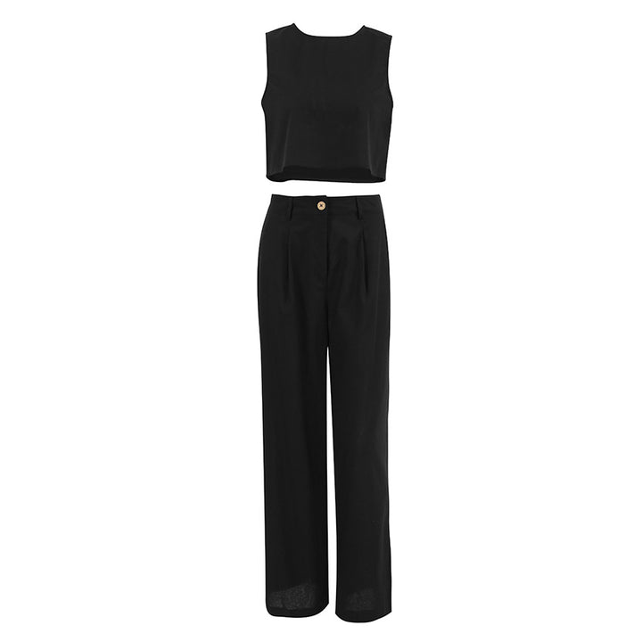 Dame moderne Crop-Top og vidt skåret bukser Stilla