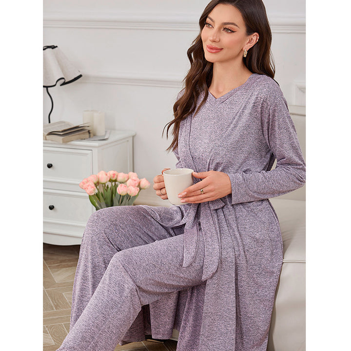 Dame loungewear-sæt med lang cardigan og komfortabel buks Stilla