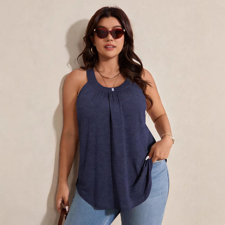 Dame casual top med raffineret rynke Skovae