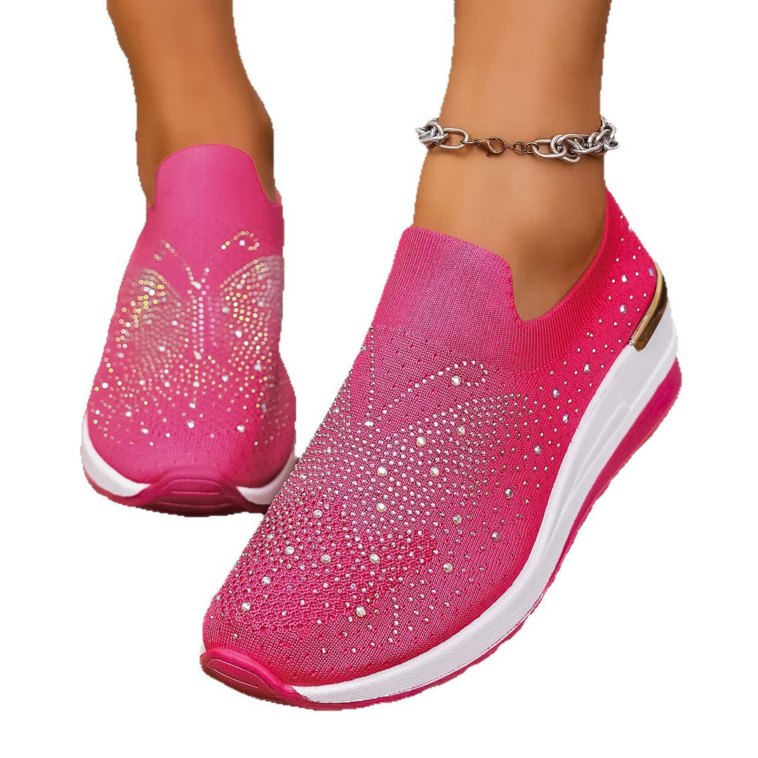Dame Glitrende Slip-On Sneakers med behagelig sål og elastisk overdel Stilla