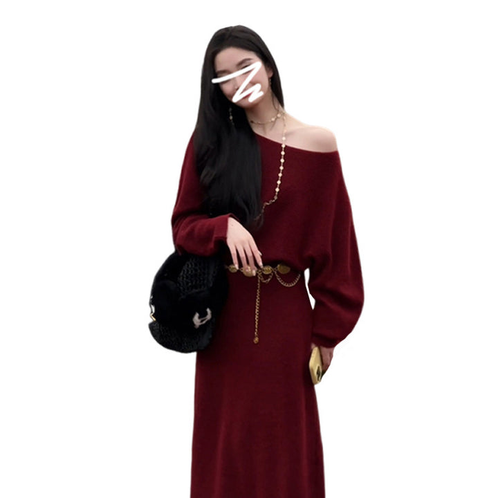 Dame Off-Shoulder Strik Maxikjole med elegante træk Stilla