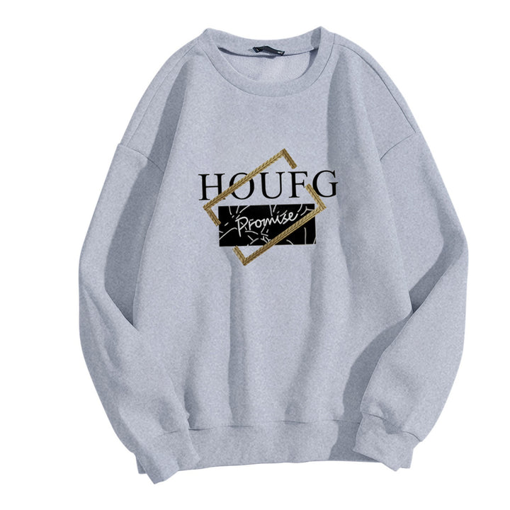Kvinders afslappede sweatshirt med moderne grafisk tryk Skovae