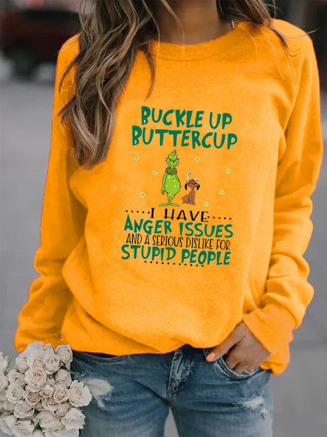 Kvinders sweatshirt med humoristisk citat og kreativt design Stilla