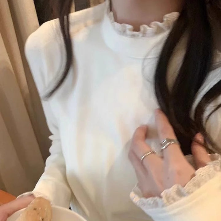 Femme Rüsch Mock Neck Langærmet-Top Stilla