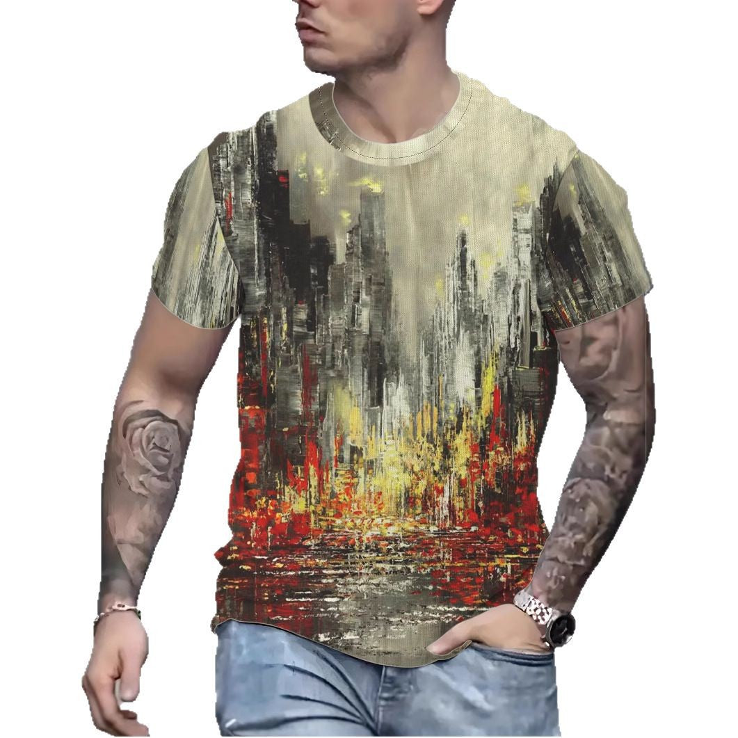 Herrer T-shirt med urbant kunstmotiv og højkvalitets bomuldsblanding Stilla