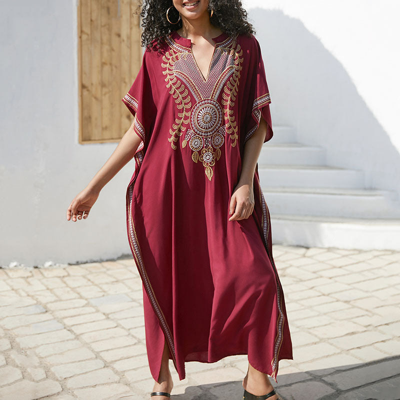 Damer Elegant Tunika med ædel broderi og sidelange slids Stilla