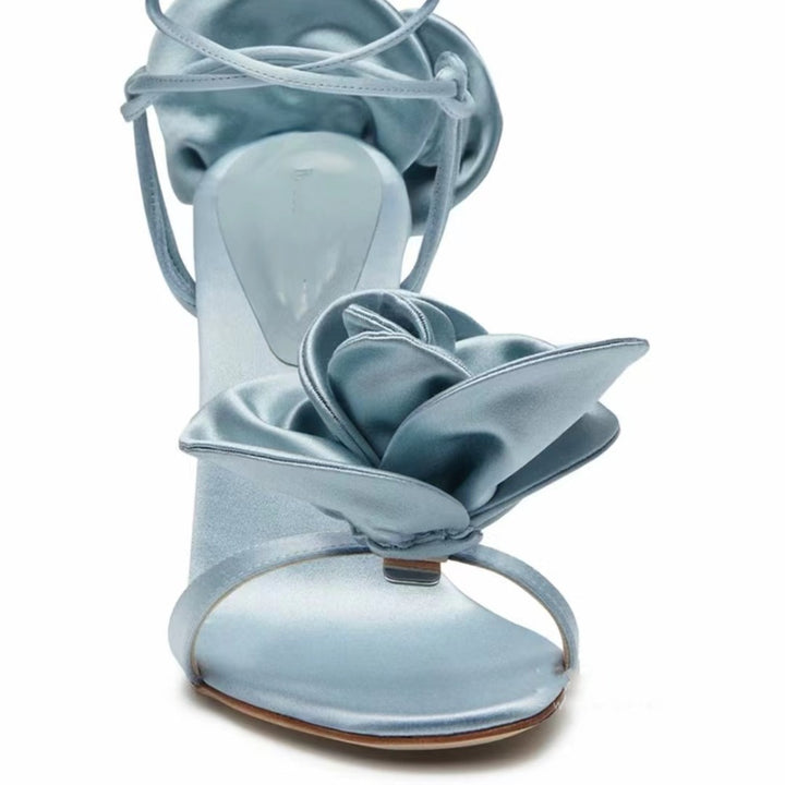 Femme Elegante Høje Hæle Sandaler med Floral Accent Stilla