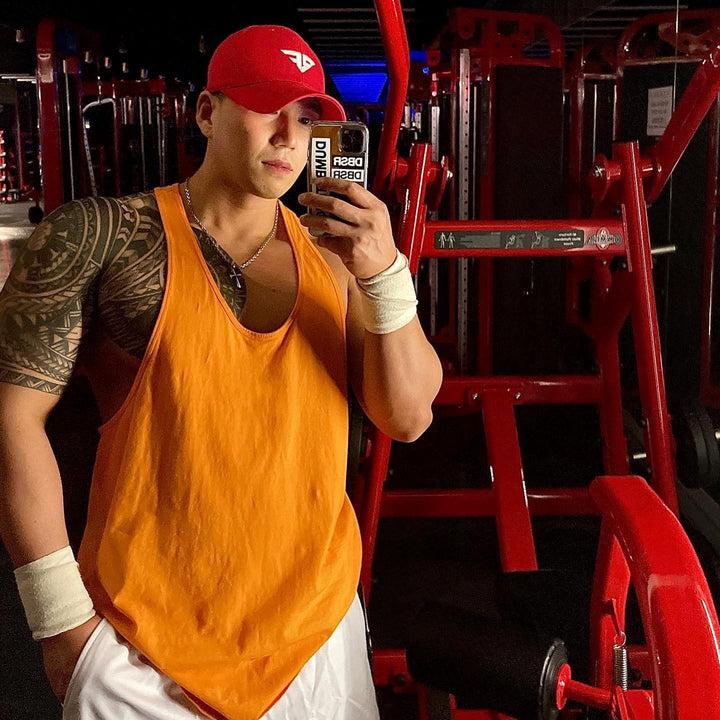 Herren Fitness Tanktop i åndbart bomuldsblandingsmaterial med racerback-snit Stilla
