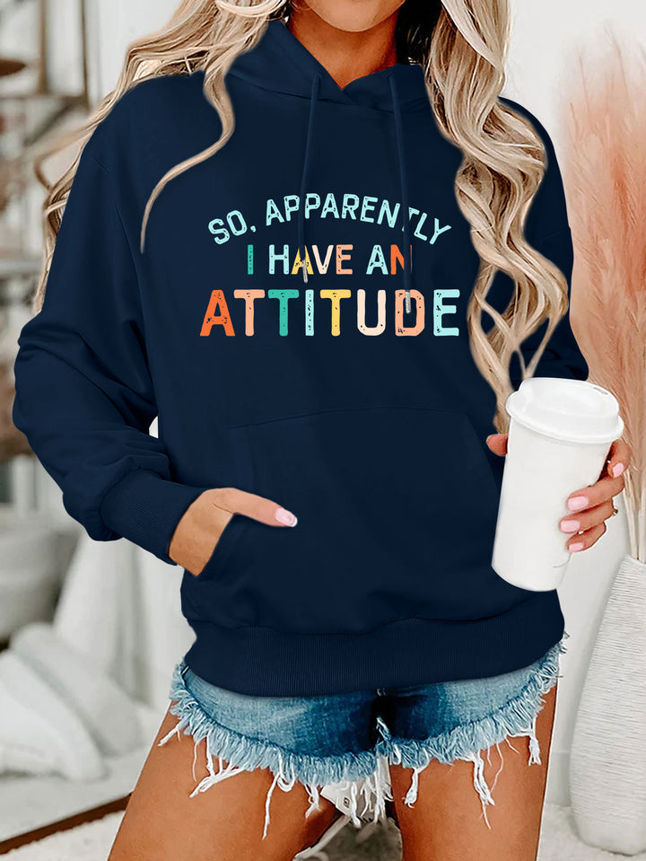 Kvinderne hoodie med kreativ tekst og afslappet pasform Stilla