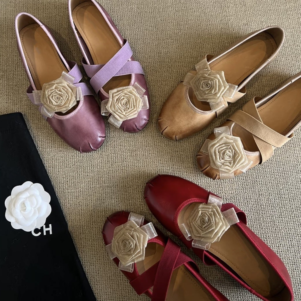 Dame Elegante Blomster Flade Sko Stilla